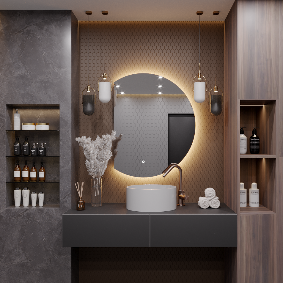 Зеркало для ванной Slavio Maluchini Дафна 120*80 с теплой LED-подсветкой обрез слева