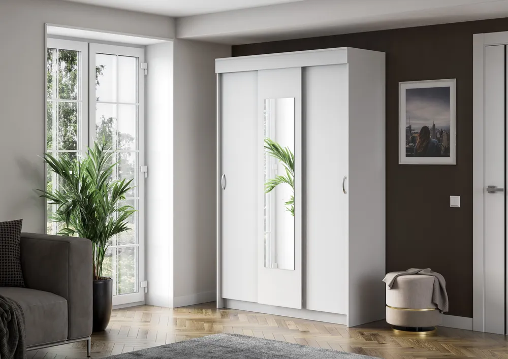 Шкаф-купе с зеркалом Бассо ЛДСП Ясень анкор 1 шт 18450₽