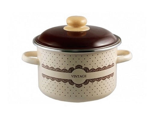 фото Кастрюля эмал 3,0л цил vintage тм appetite 6rd181m северсталь-эмаль