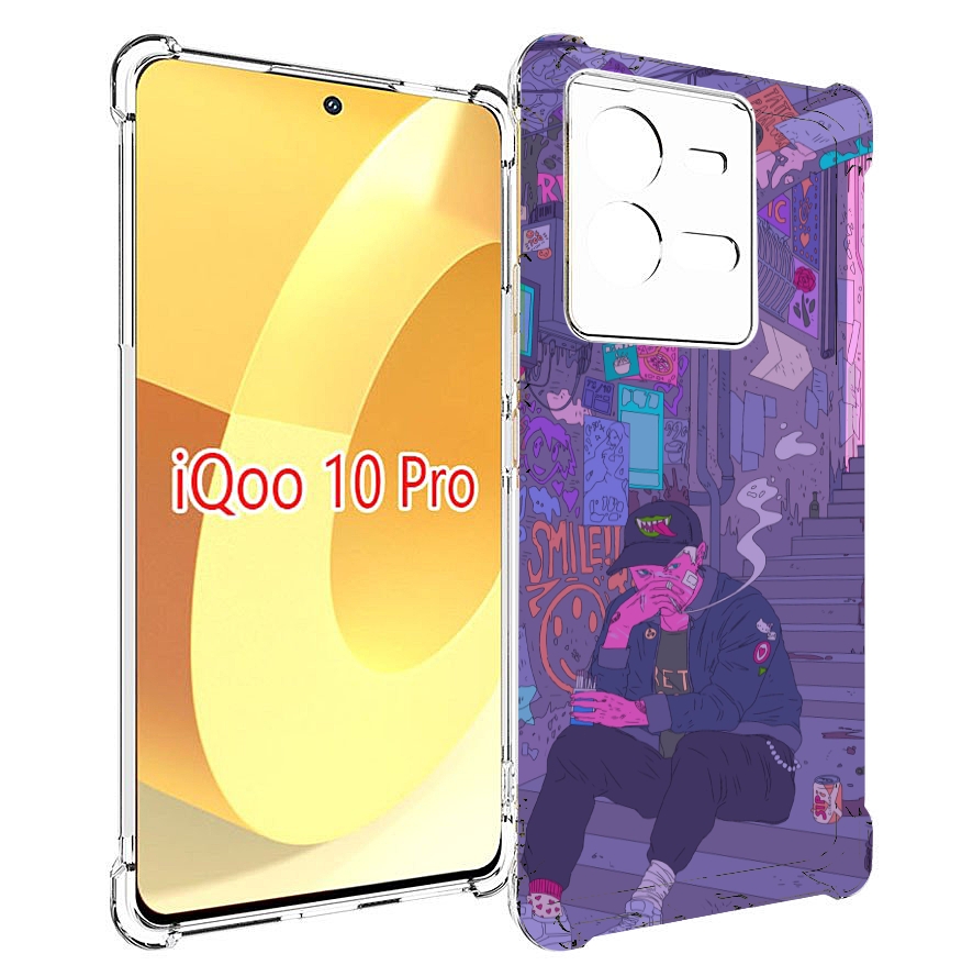 

Чехол MyPads парень в подъезде мультик для Vivo iQOO 10 Pro, Прозрачный, Tocco