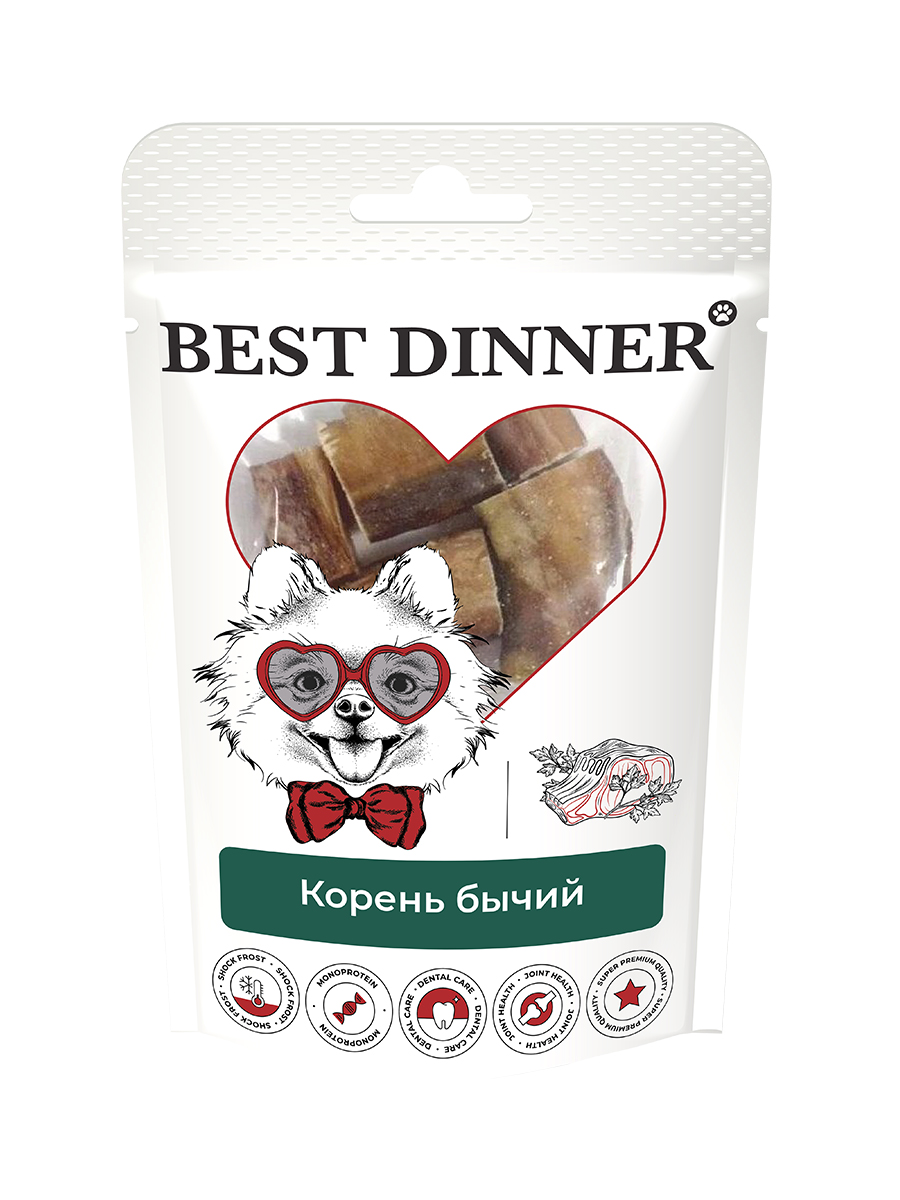 фото Лакомство для собак best dinner freeze dry, бычий корень, телятина, 65г