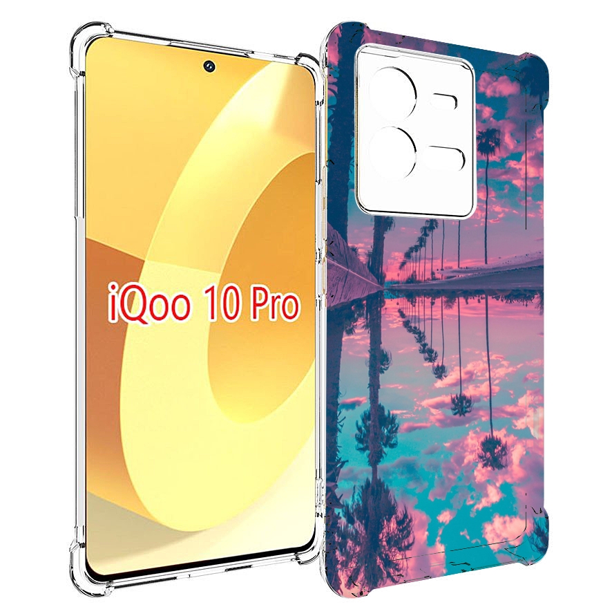 

Чехол MyPads отражение-пальм для Vivo iQOO 10 Pro, Прозрачный, Tocco