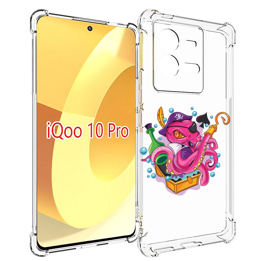 

Чехол MyPads осьминог пират детский для Vivo iQOO 10 Pro, Прозрачный, Tocco