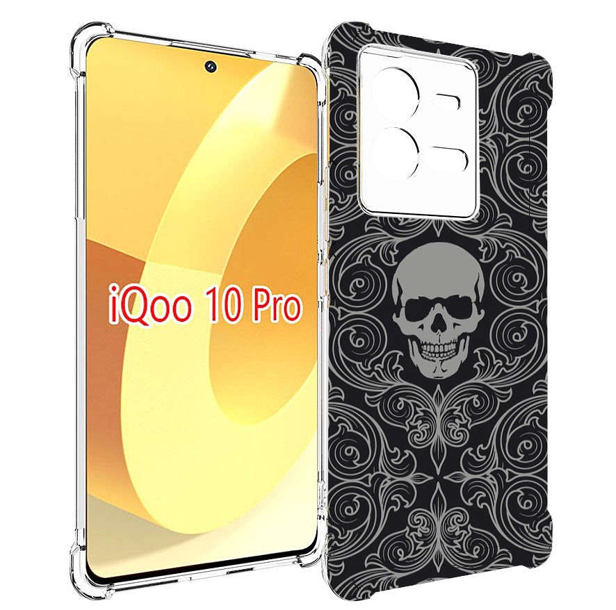 

Чехол MyPads орнамент-черепов для Vivo iQOO 10 Pro, Прозрачный, Tocco