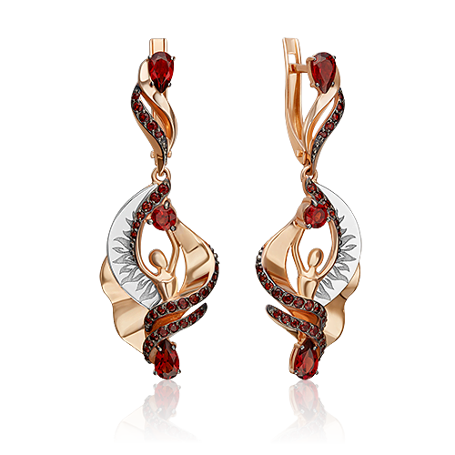 

Серьги из белого золота/красного золота с гранатом PLATINA jewelry 02-5185-00-204-1111, 02-5185-00-204-1111