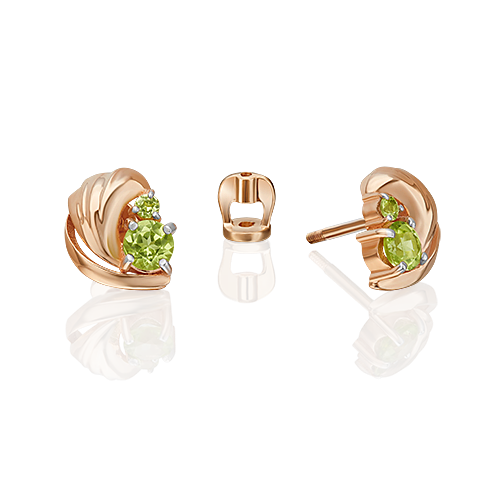

Серьги из красного золота с хризолитом PLATINA jewelry 02-5177-00-205-1110, 02-5177-00-205-1110