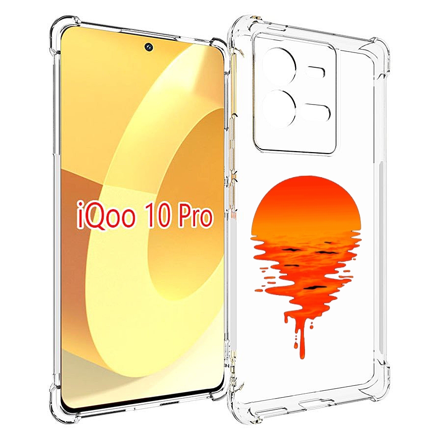 

Чехол MyPads оранжевый закат на воде для Vivo iQOO 10 Pro, Прозрачный, Tocco