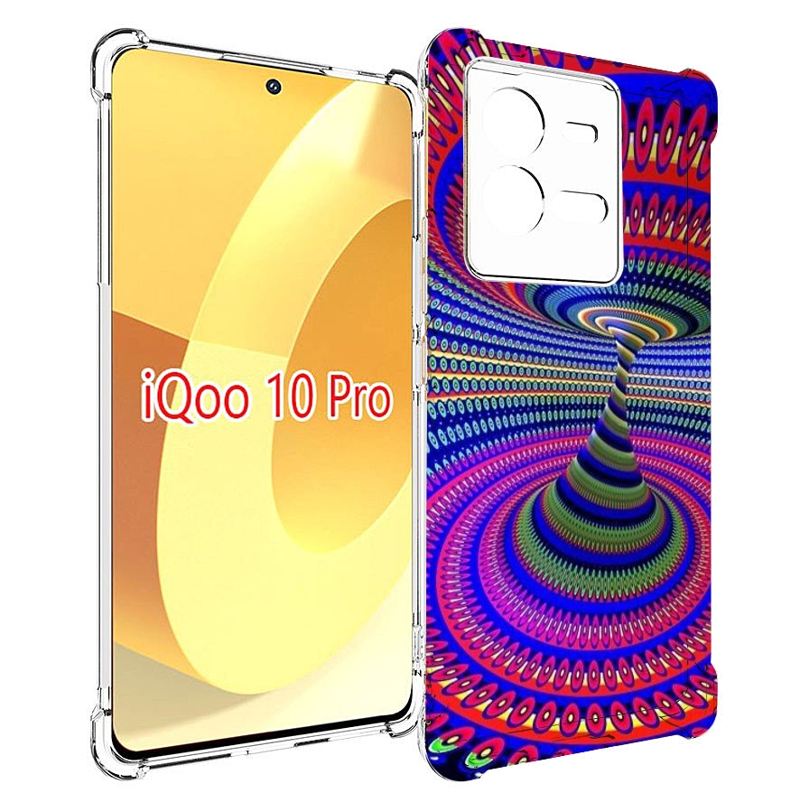 

Чехол MyPads оптическая иллюзия для Vivo iQOO 10 Pro, Прозрачный, Tocco
