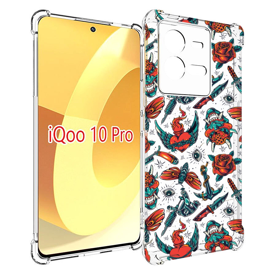 

Чехол MyPads олд-скул-пак для Vivo iQOO 10 Pro, Прозрачный, Tocco