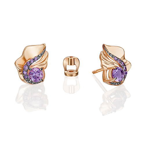 

Серьги из красного золота с аметистом PLATINA jewelry 02-5169-00-203-1110, 02-5169-00-203-1110