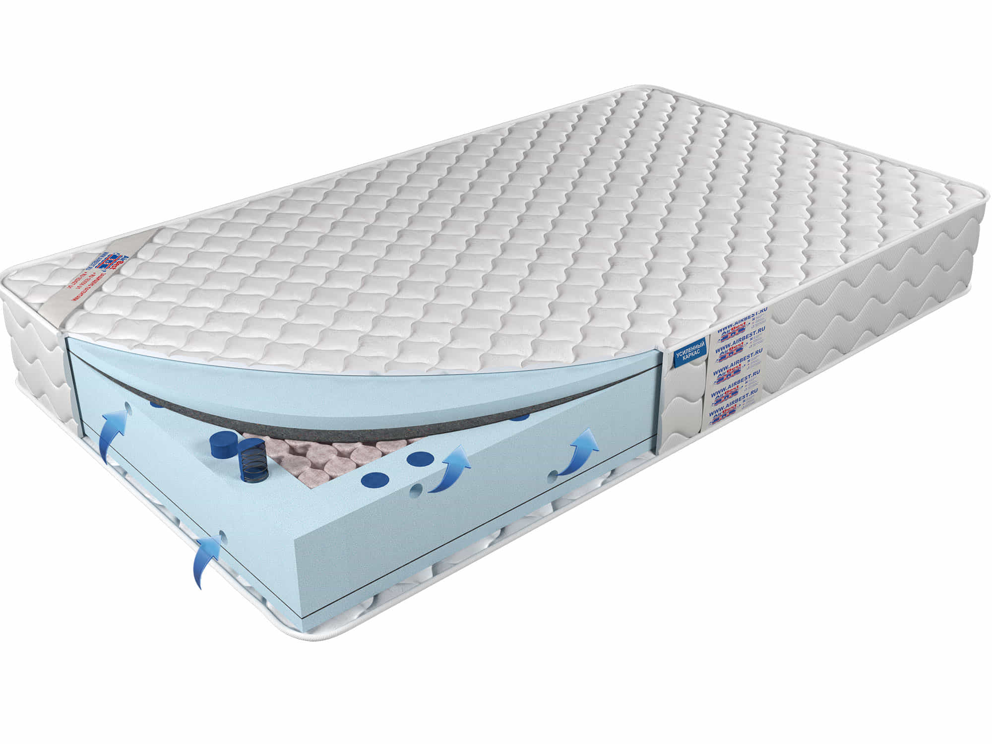 

Матрас Airbest Crank s1000 160x190x23, Белый, Матрас Airbest Crank s1000