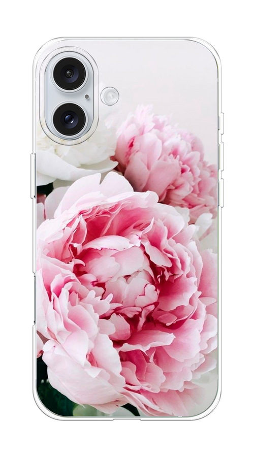 

Чехол на Apple iPhone 16 Plus "Розовые и белые пионы", Розовый;белый, 16150-1