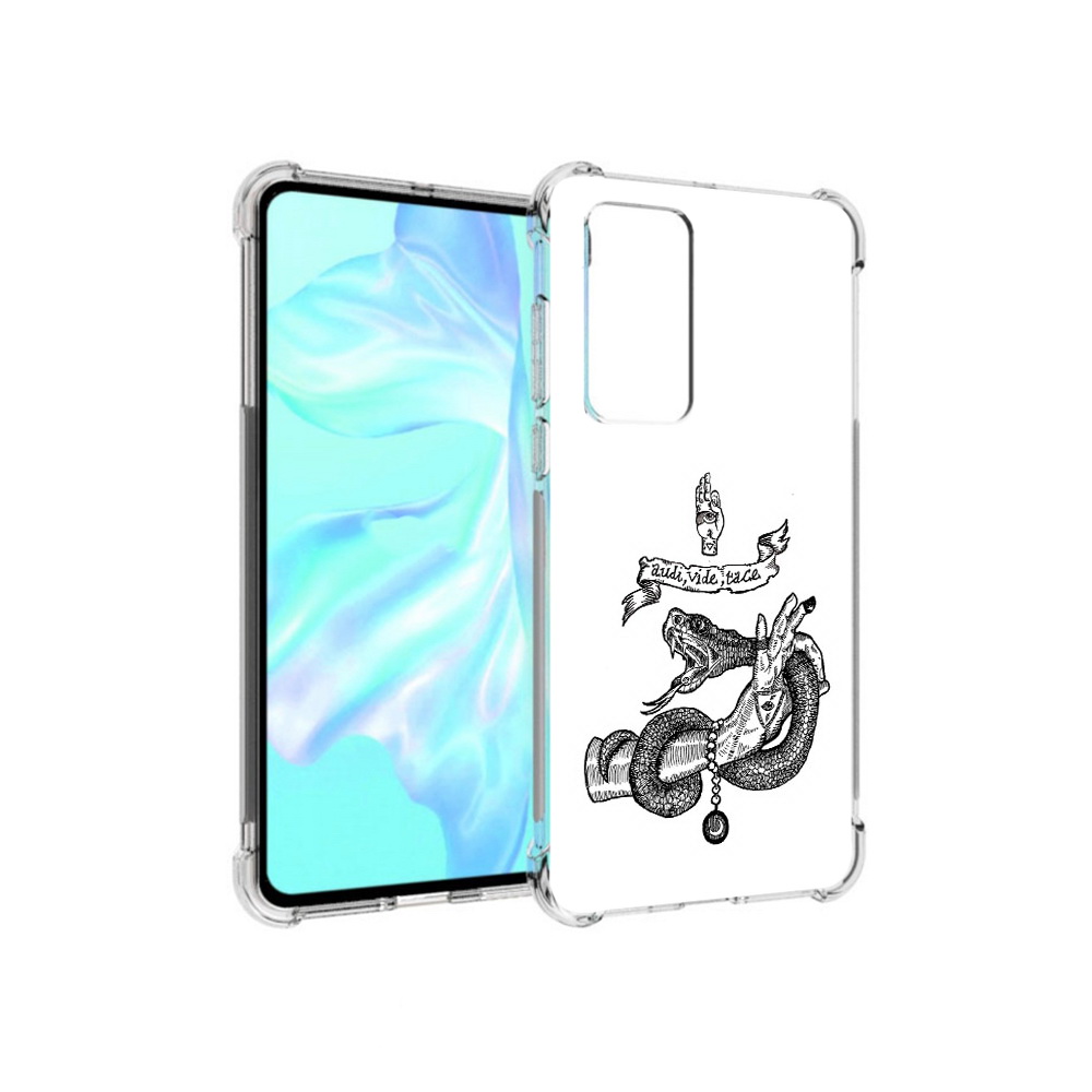 

Чехол MyPads Tocco для Huawei P40 змея на руке рисунок, Прозрачный, Tocco