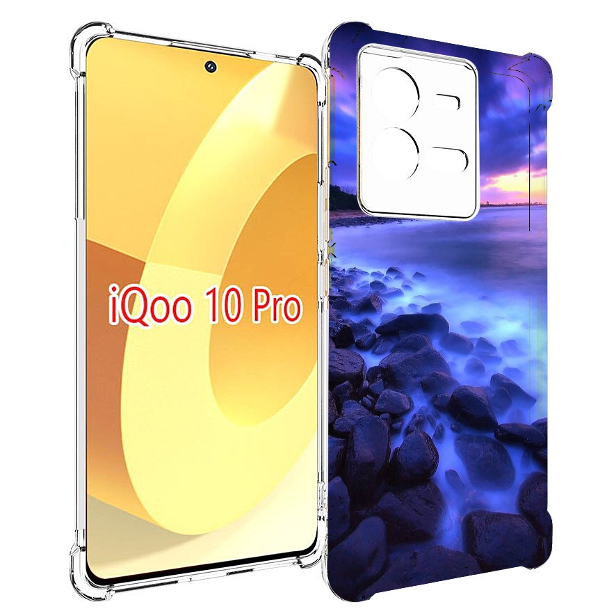 

Чехол MyPads неоновый берег для Vivo iQOO 10 Pro, Прозрачный, Tocco