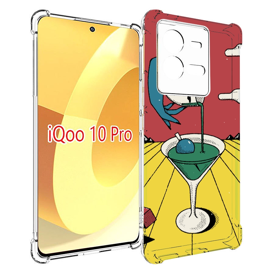

Чехол MyPads необычный напиток для Vivo iQOO 10 Pro, Прозрачный, Tocco