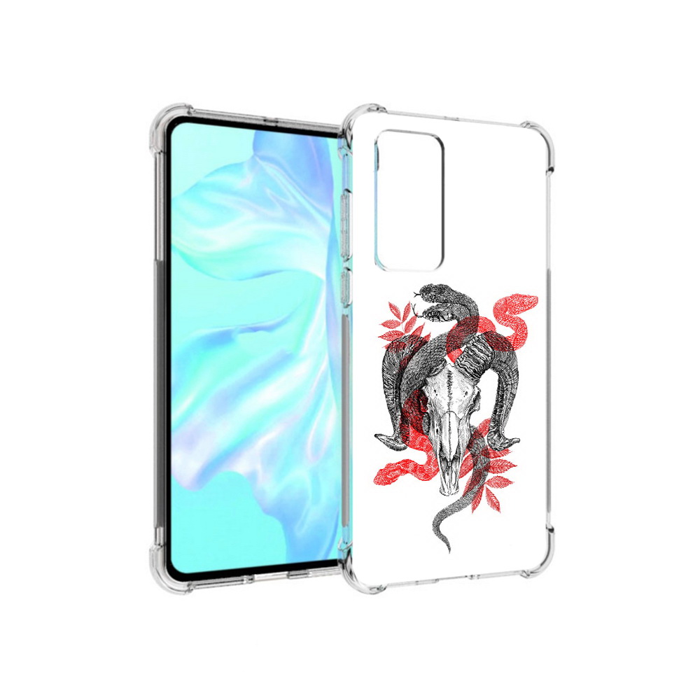 

Чехол MyPads Tocco для Huawei P40 змея в черепе рисунок, Прозрачный, Tocco