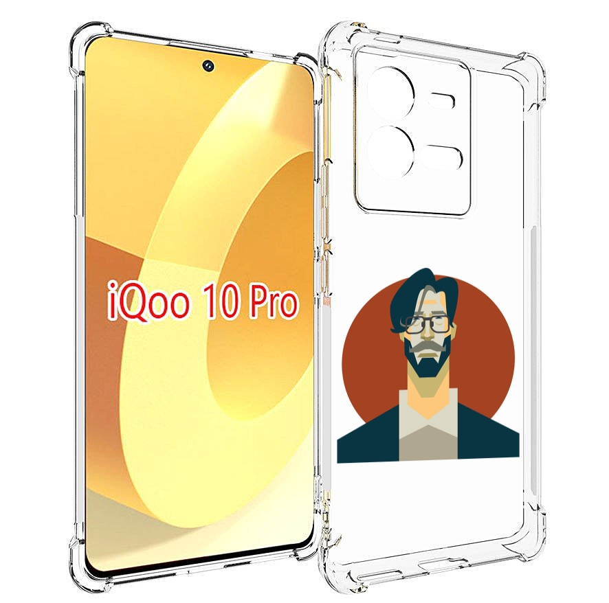 

Чехол MyPads мужичек-в-очках для Vivo iQOO 10 Pro, Прозрачный, Tocco