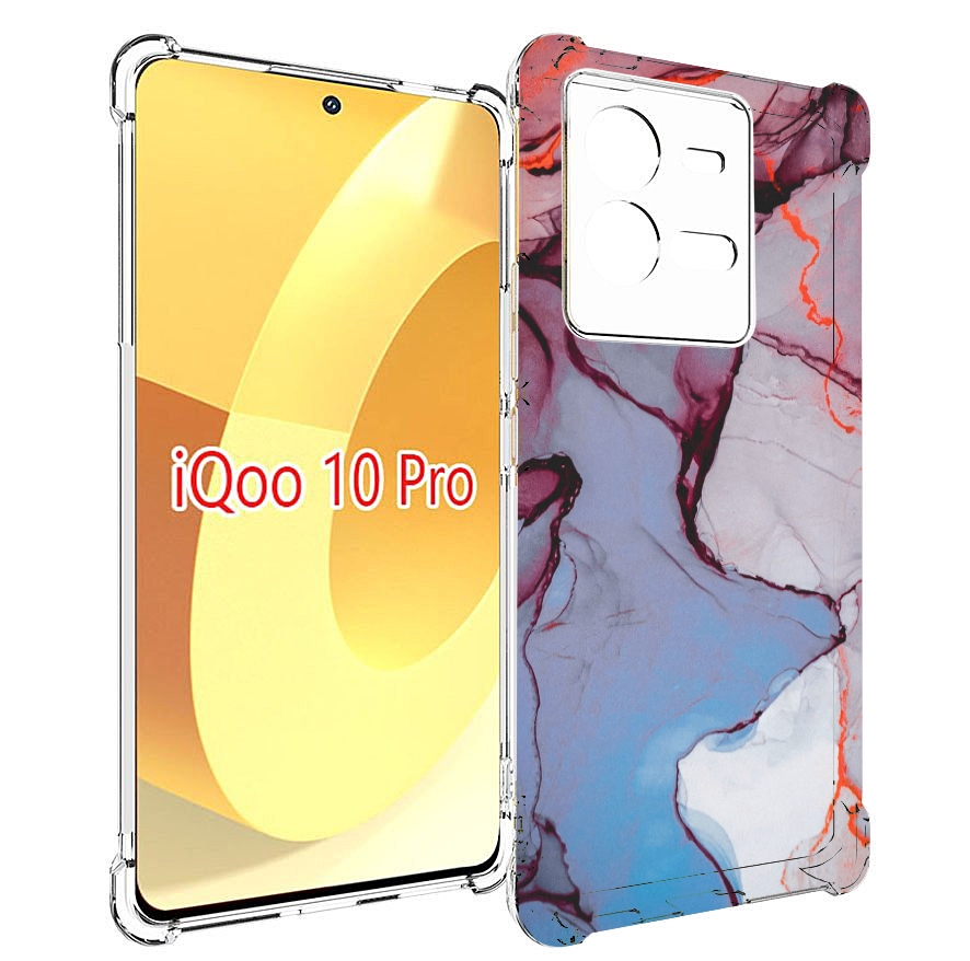 

Чехол MyPads мраморный рисунок для Vivo iQOO 10 Pro, Прозрачный, Tocco