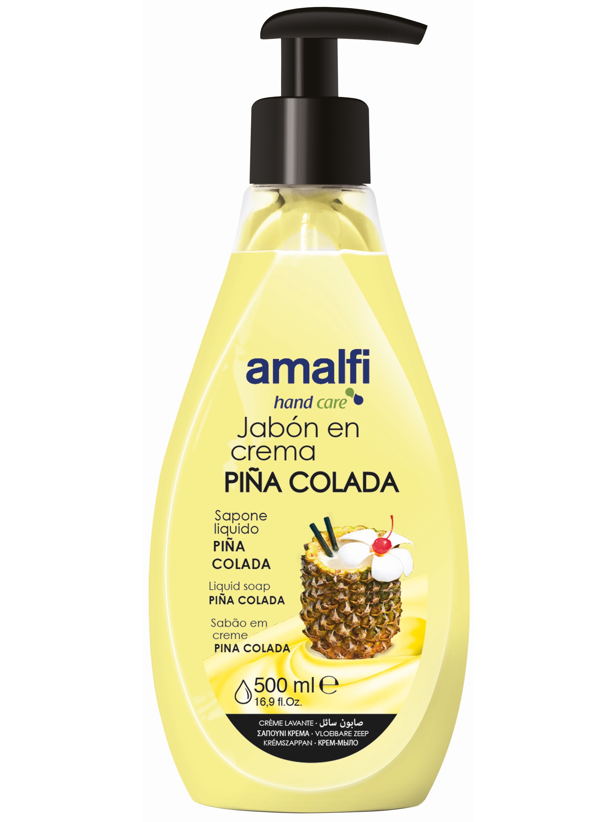Жидкое крем-мыло для рук AMALFI pina colada 500 мл sibirbotaniq натуральное жидкое мыло с мягкими павами и защитой рук 300