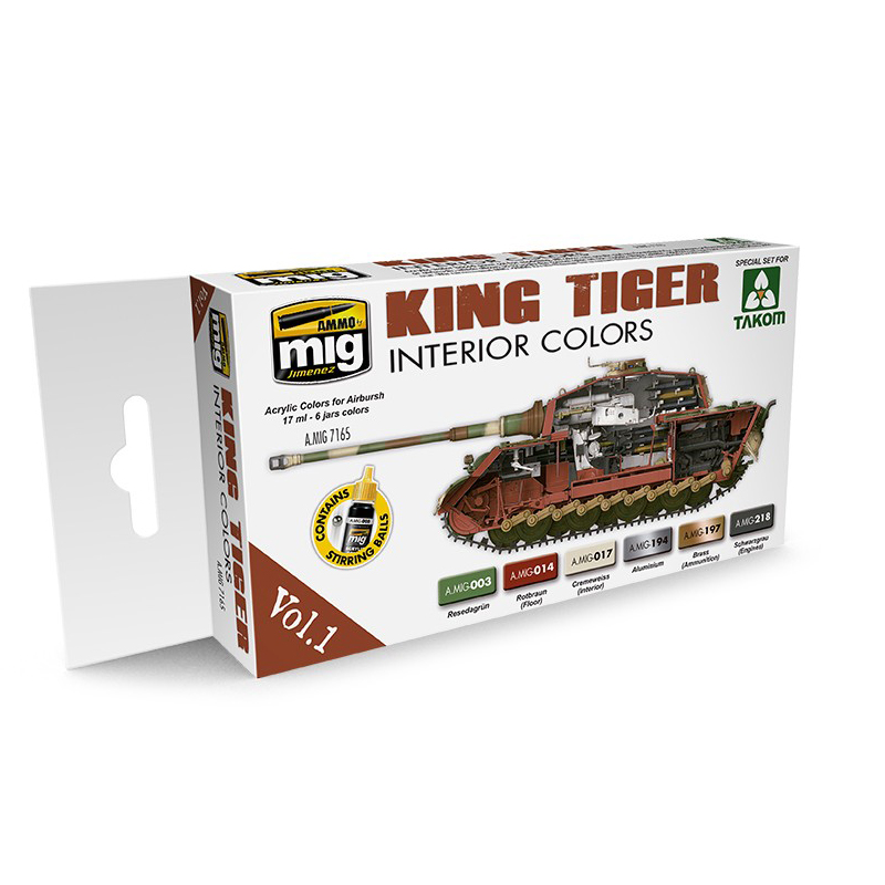 

Набор красок AMMO MIG цвета интерьера Тигра, AMIG7165