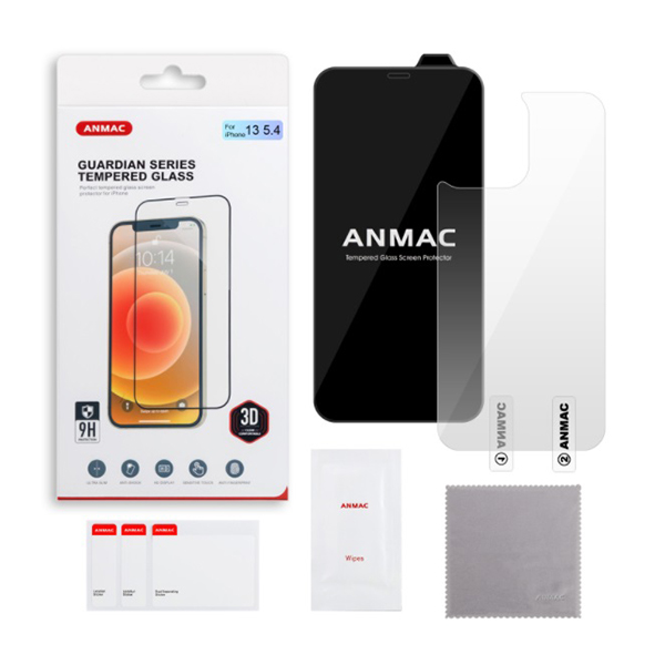 

Защитное стекло iphone 13 Mini + пленка назад 3D ANMAC черный