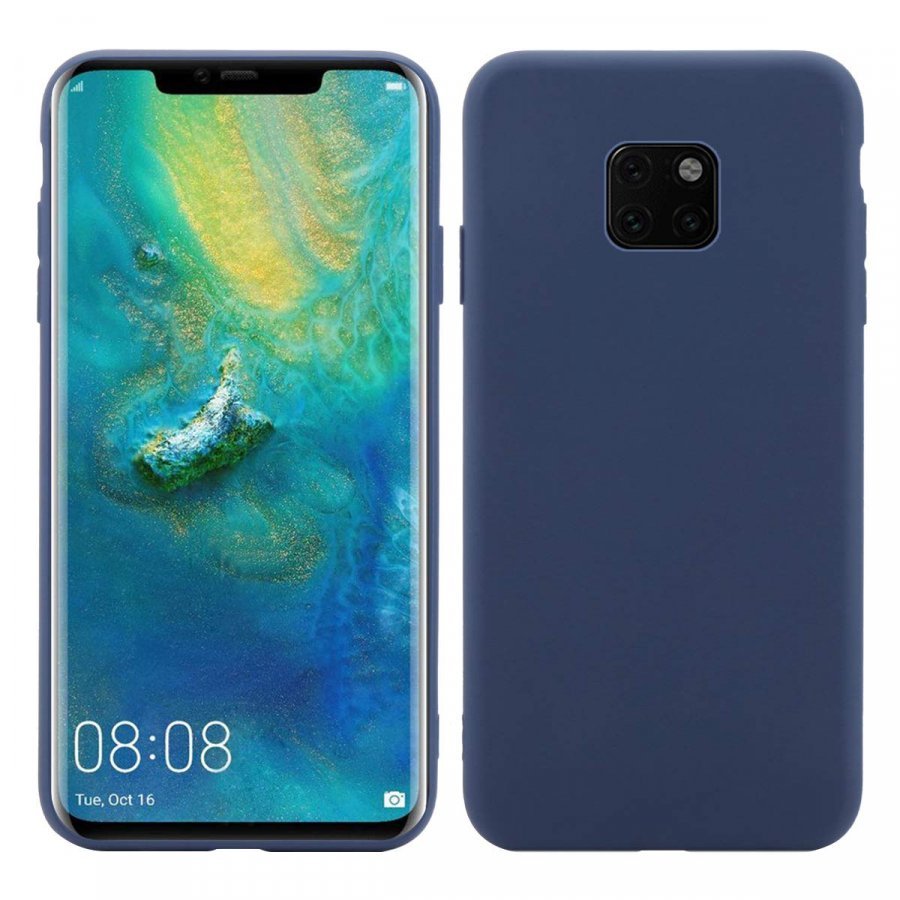 фото Чехол-накладка creative case для huawei mate 20 силикон/искусственная кожа (синий)