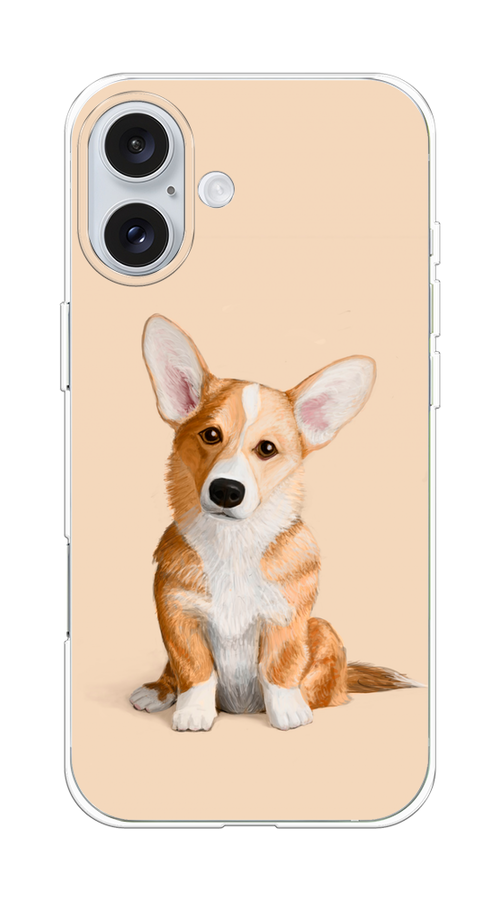 

Чехол на Apple iPhone 16 Plus "Грустный Корги", Коричневый;бежевый, 16150-1