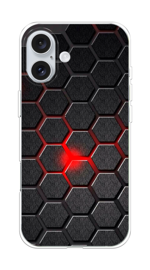 

Чехол на Apple iPhone 16 Plus "Соты красные", Красный;черный;серый, 16150-1