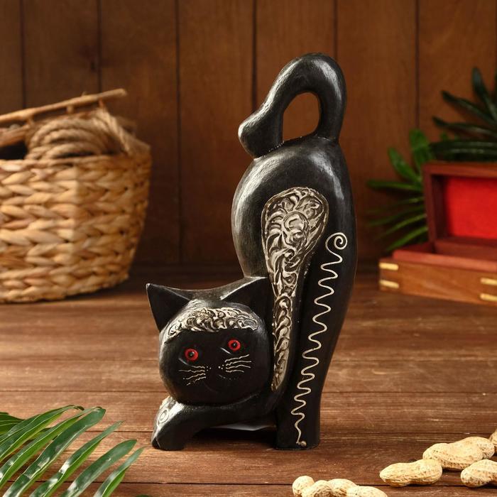 

Сувенир "Кошечка потягивается" дерево 15х6х25 см