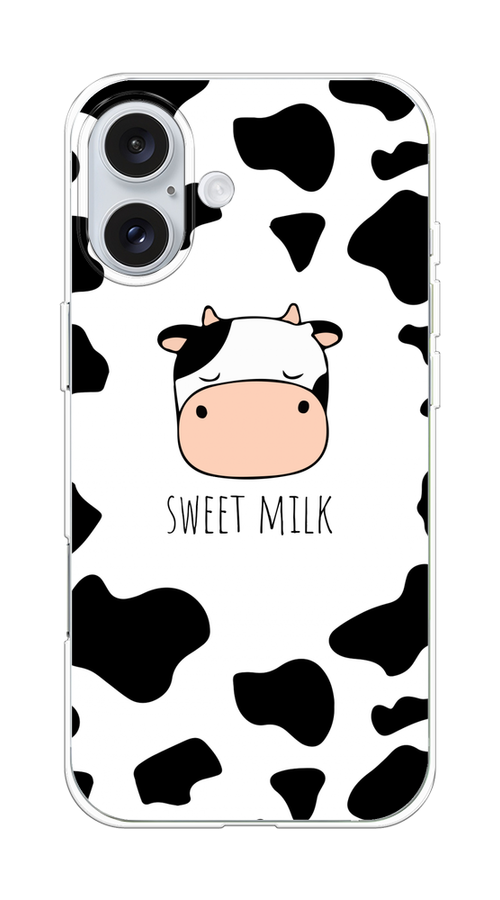 

Чехол на Apple iPhone 16 Plus "Sweet milk", Розовый;белый;черный, 16150-1