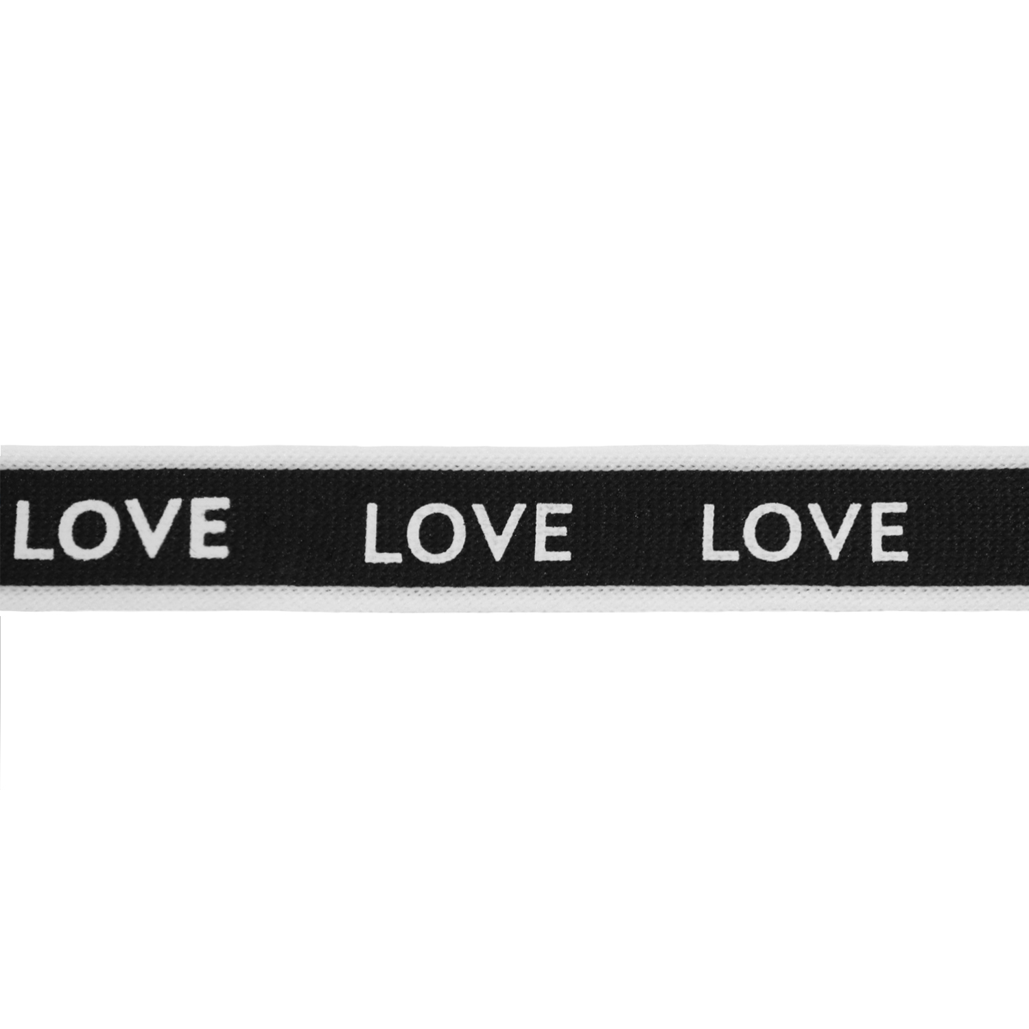 

Лента лампасная трикотажная (уп. 70 м) ш. 18-20 мм черный LOVE белые