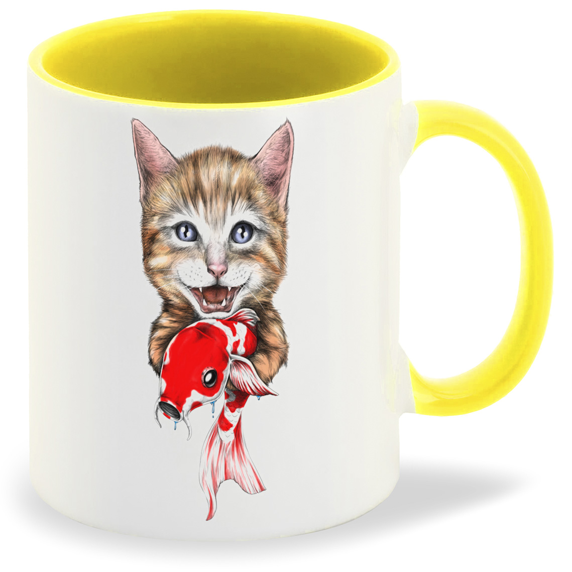 

Кружка CoolPodarok Котик с рыбкой в лапах