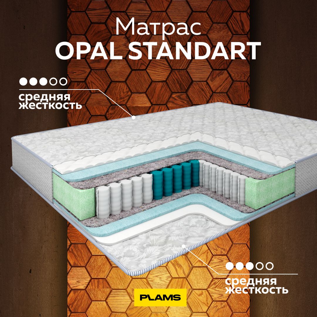 

Матрас пружинный Plams OPAL STANDART 140х200, Белый;серый, OPAL STANDART