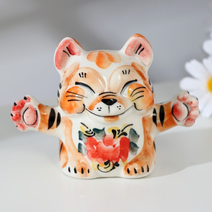 

Сувенир "Кот Вий", цвет, гжель, Разноцветный