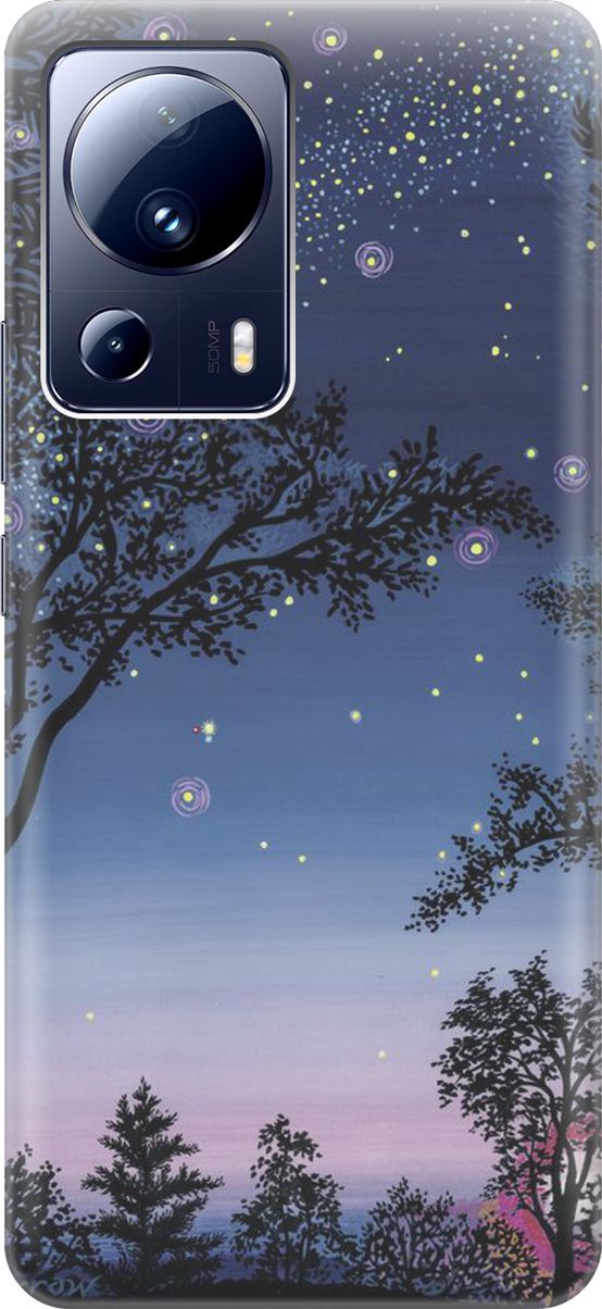 

Силиконовый чехол на Xiaomi 13 Lite "Деревья и звезды", Синий;голубой, 158506