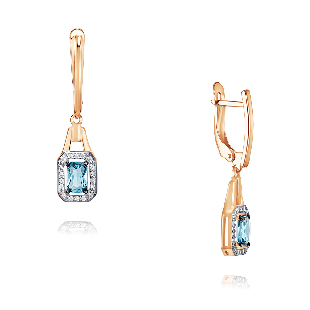 

Серьги подвески из красного золота ADAMAS 24040975/01-А50ДЧ-660, фианит/топаз, 24040975/01-А50ДЧ-660