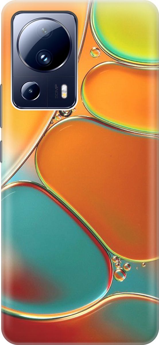

Силиконовый чехол на Xiaomi 13 Lite "Разноцветные пузырьки", Голубой;оранжевый, 158496