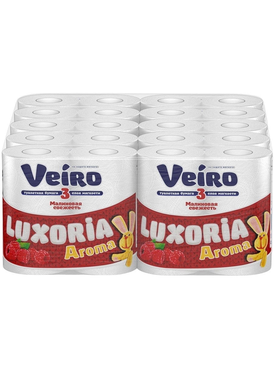 Туалетная бумага Veiro Luxoria Малина 3-слойная 40 рул. туалетная бумага veiro luxoria малина 3 слойная ароматизированная 12шт 48рулонов