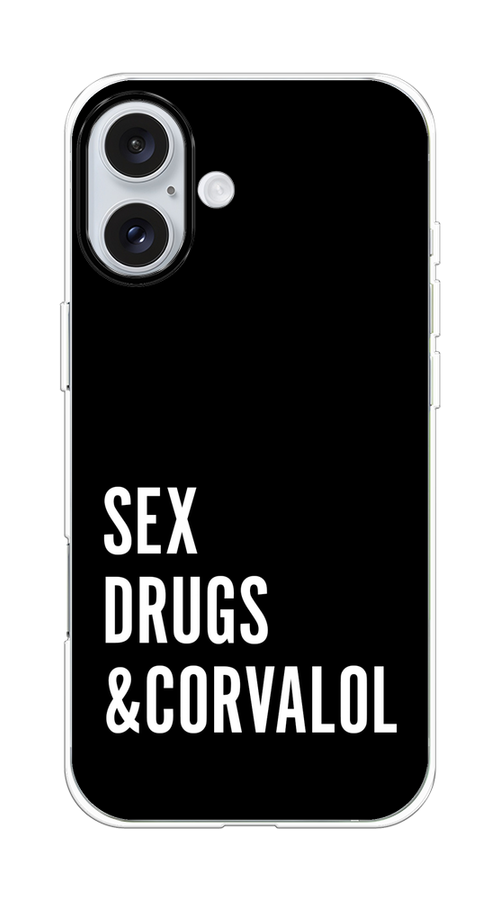 

Чехол на Apple iPhone 16 Plus "Corvalol", Черный;серый;белый, 16150-1