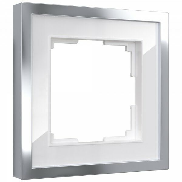 Рамка для розетки / выключателя на 1 пост Werkel Baguette W0012850 белый / серебро кулон на леске подвеска невидимка в ассортименте серебро