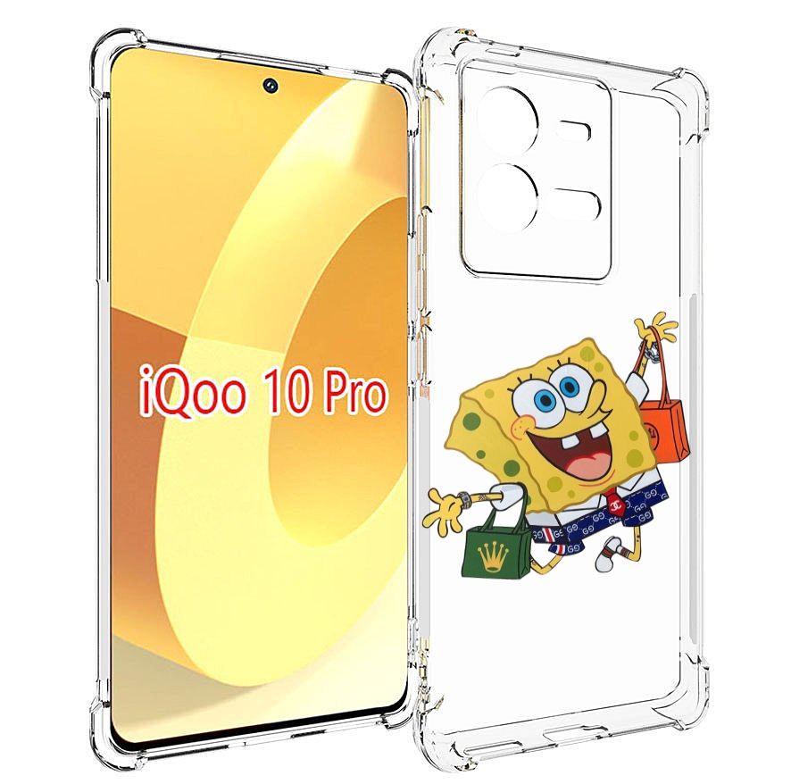 

Чехол MyPads модный-спанч-боб для Vivo iQOO 10 Pro, Прозрачный, Tocco
