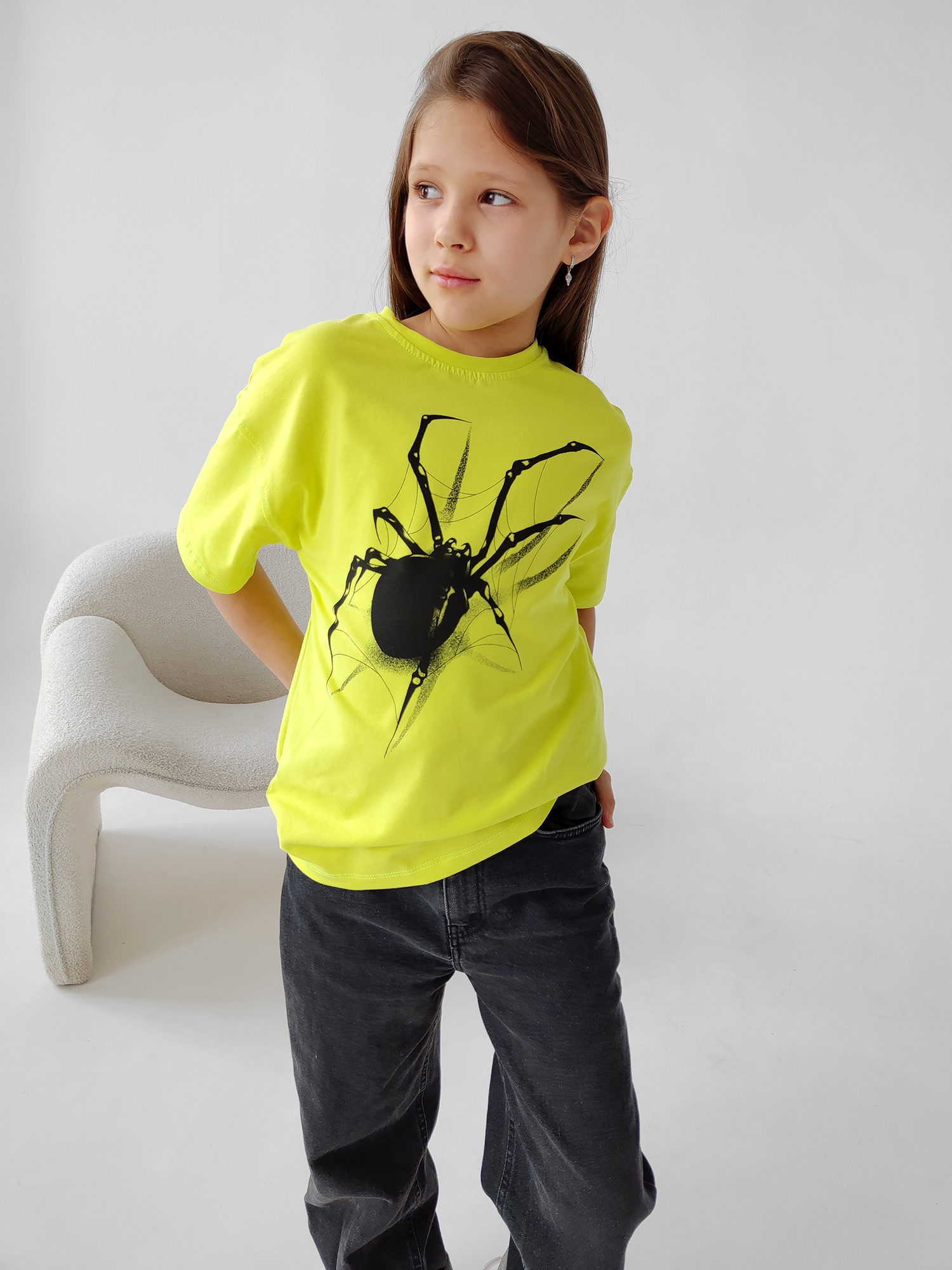 

Футболка детская Amelina Kids Пенье, салатовый неон, 140, Желтый, Пенье