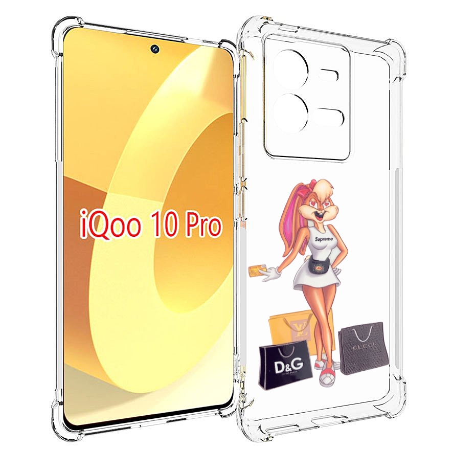 

Чехол MyPads модница-зайка женский для Vivo iQOO 10 Pro, Прозрачный, Tocco