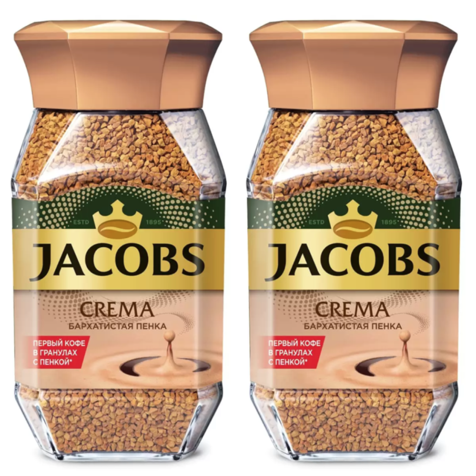 Кофе растворимый  JACOBS Crema сублимированный, 2 шт по 95 грамм