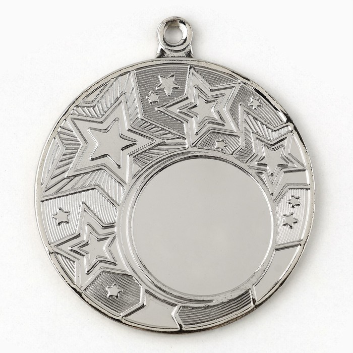 Медаль под нанесение Командор, Звезды, 5 см, цвет серебрянный