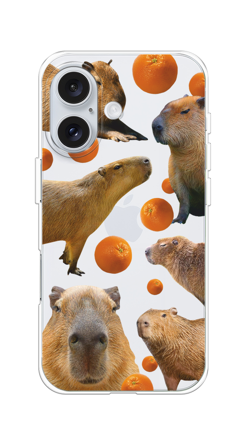 

Чехол на Apple iPhone 16 "Капибара и апельсины", Бежевый;оранжевый, 16050-1