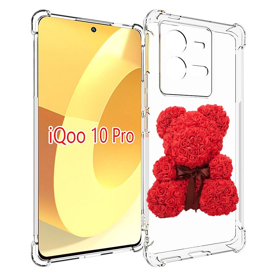 

Чехол MyPads мишка-из-розочек для Vivo iQOO 10 Pro, Прозрачный, Tocco