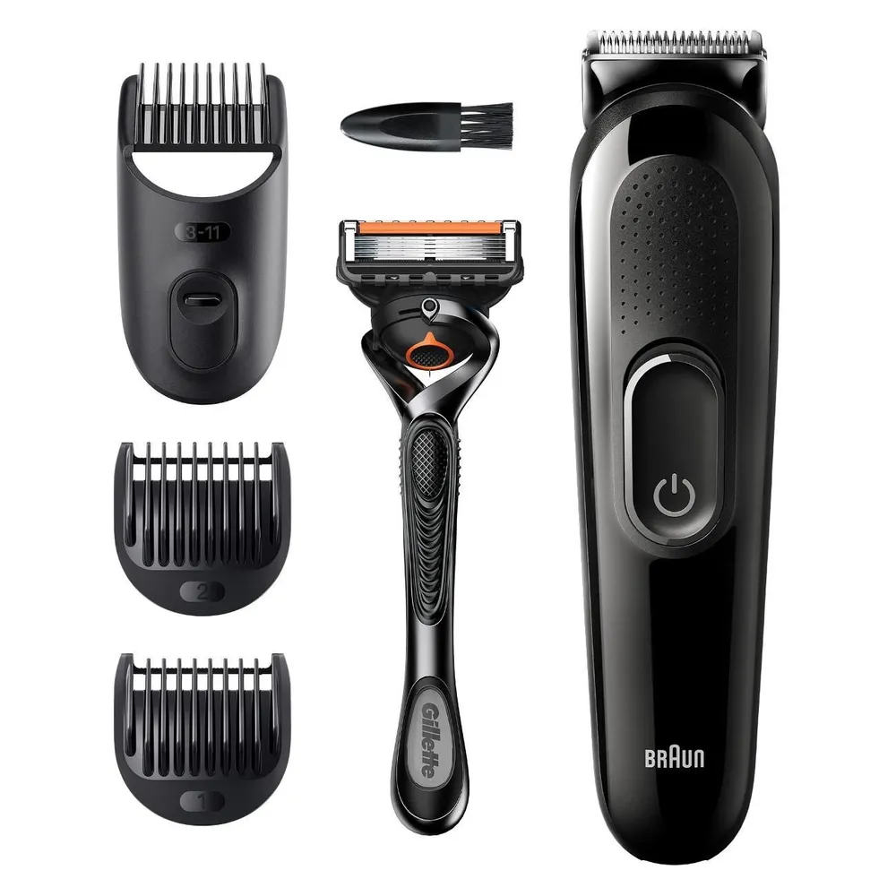 

Триммер Braun SK3300 4-в-1+бритва Gillette черный, SK3300 4-в-1+ бритва Gillette