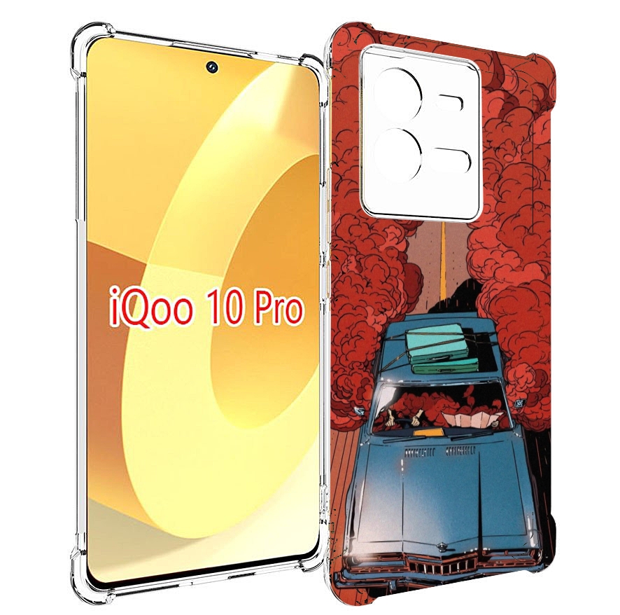 

Чехол MyPads машина мчится с дымком для Vivo iQOO 10 Pro, Прозрачный, Tocco