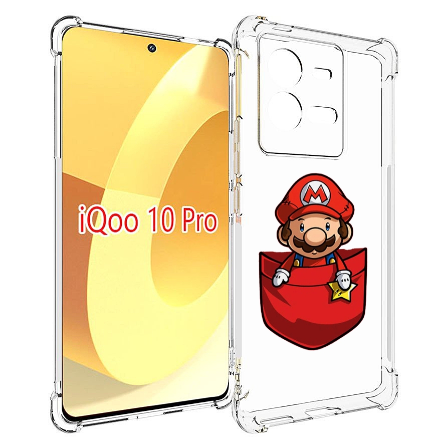 

Чехол MyPads марио в кармашке детский для Vivo iQOO 10 Pro, Прозрачный, Tocco